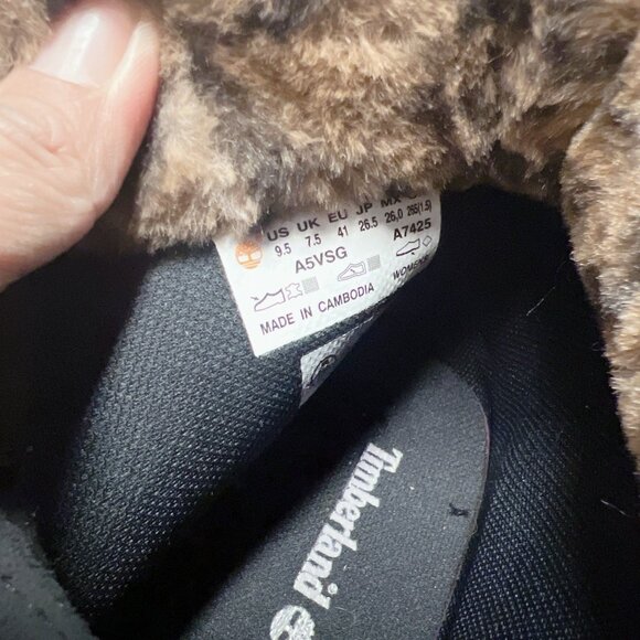 Timberland Kinsley 6-Inch Waterproof Black/Faux Fur Boot Lace Up Platform US 9.5 - Picture 12 of 12